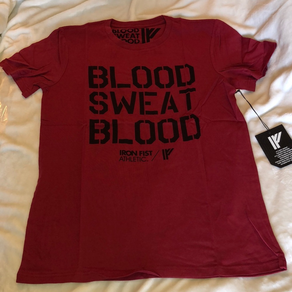 Iron Fist Blood Sweat Blood Tee, Crimson Red M NWT